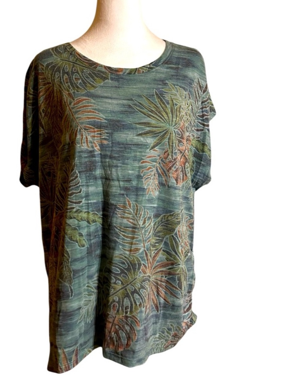 Democracy Tropical Print Short Sleeve Top